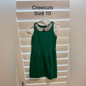 Crewcuts Emerald Dress with Sparkling Collar